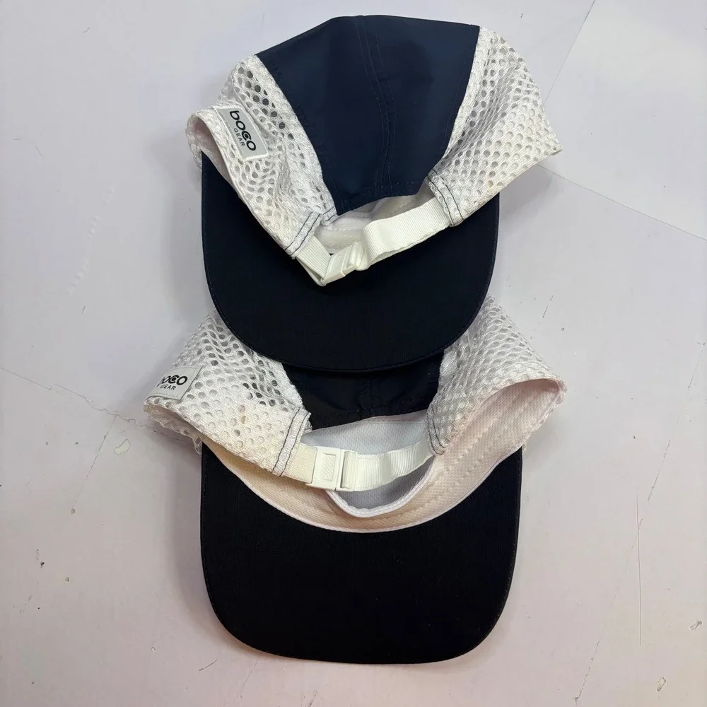 Lot of 2 Boco Gear Ironman 70.3 Waco Finisher Running Hats Black Navy Mesh Cap